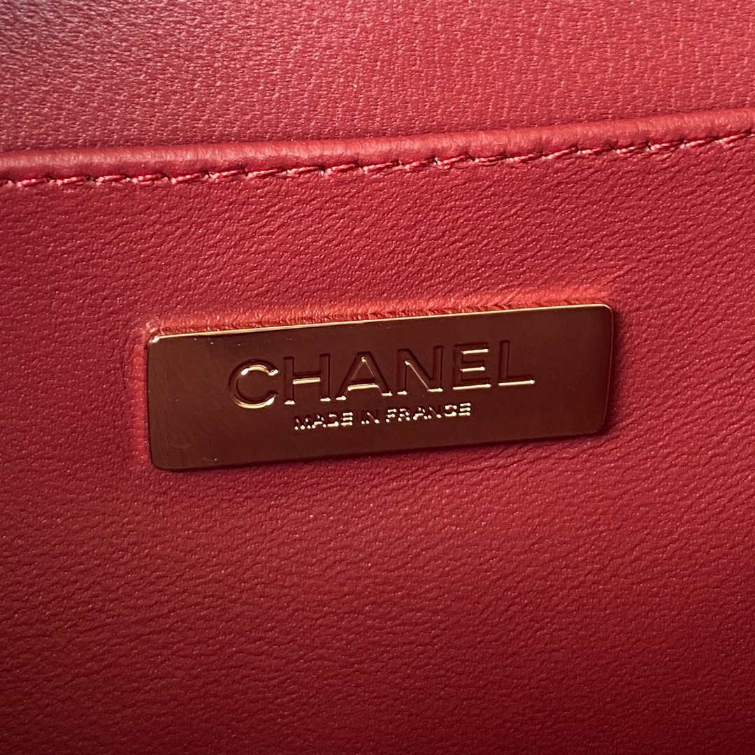Chanel AS3344 Small Vanity Case Calfskin & Gold-Tone Metal Wine Red - Default Title - View 8