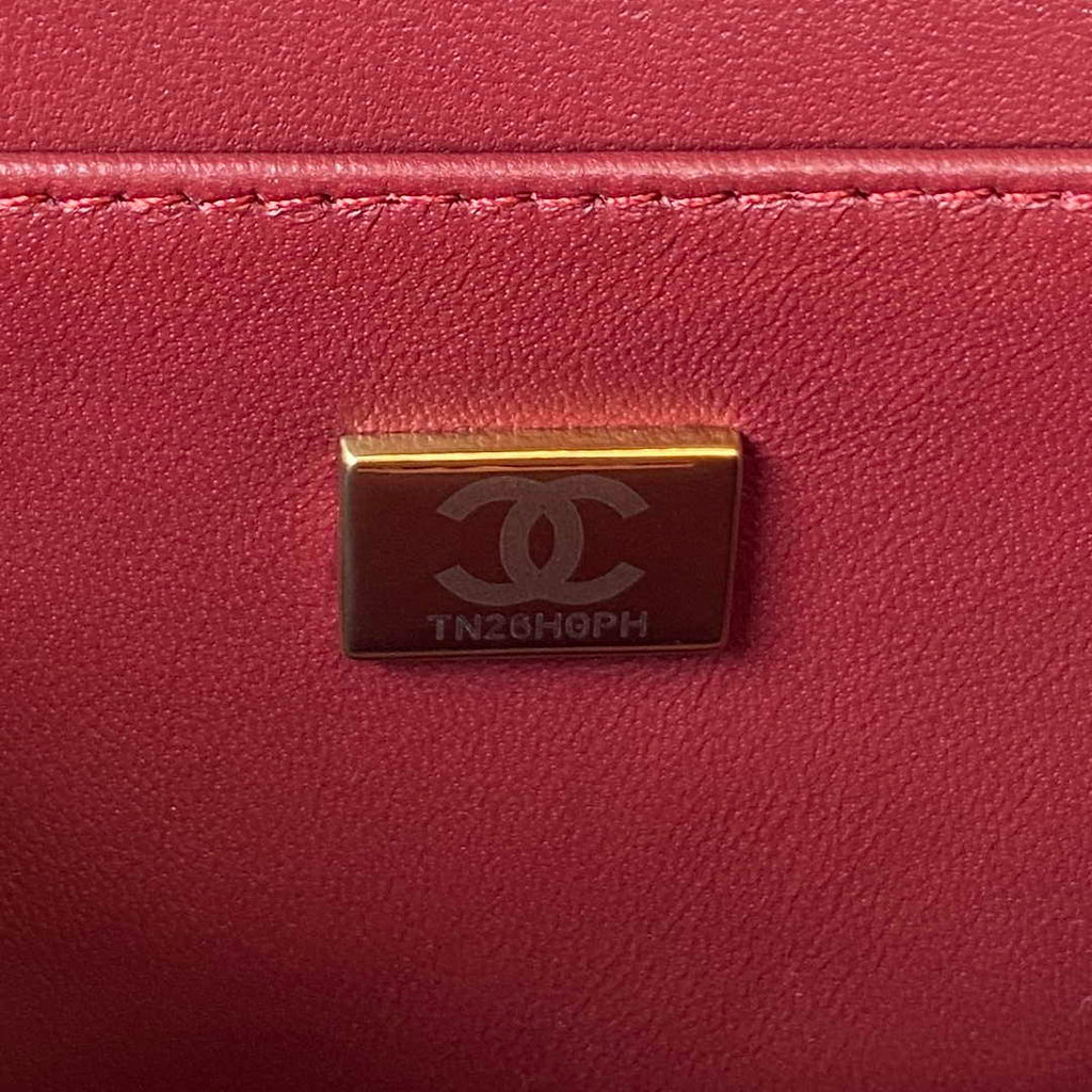 Chanel AS3344 Small Vanity Case Calfskin & Gold-Tone Metal Wine Red