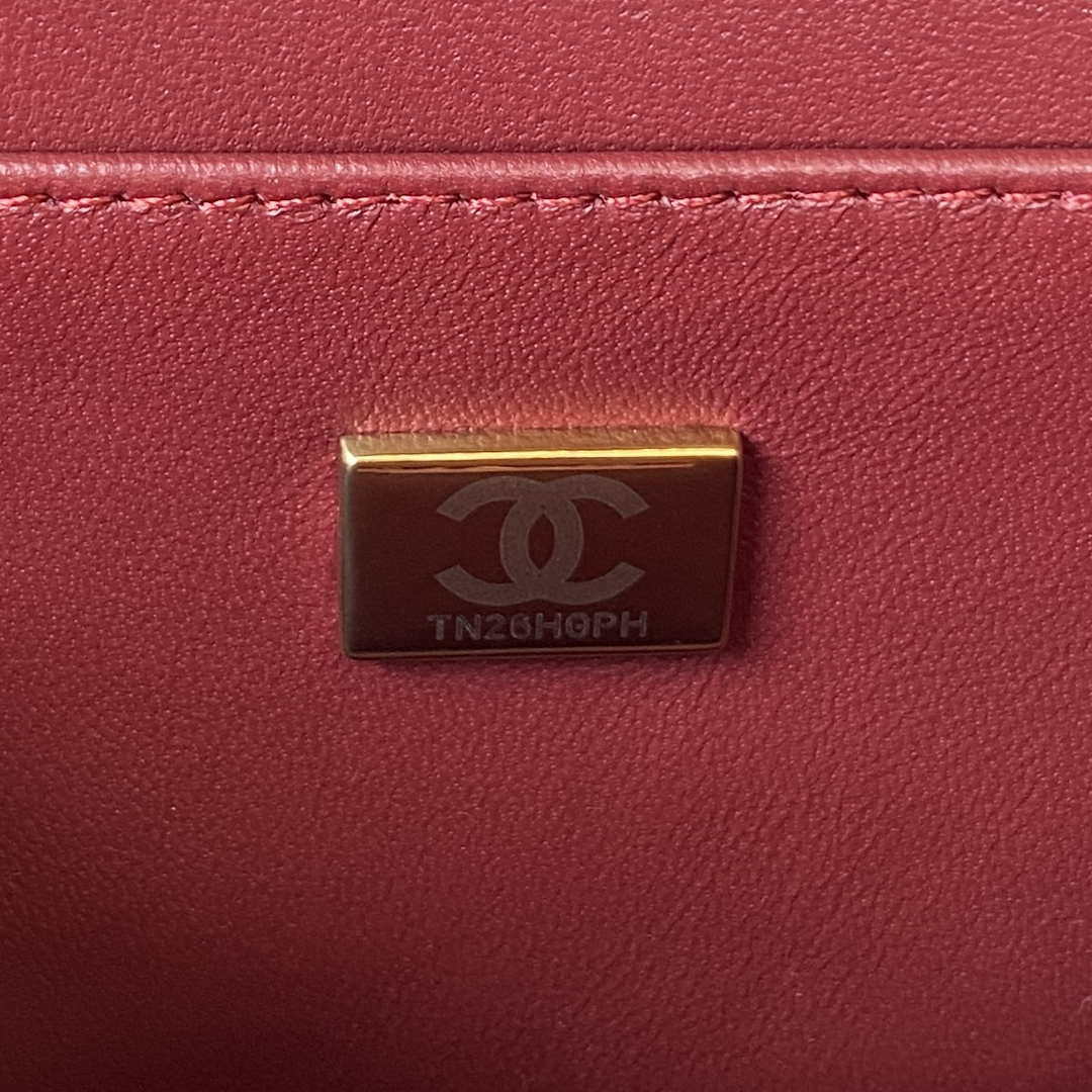 Chanel AS3344 Small Vanity Case Calfskin & Gold-Tone Metal Wine Red - Default Title - View 9