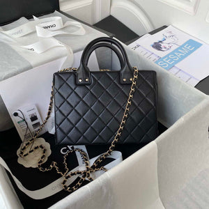 Chanel AS3345 Vanity Case Calfskin & Gold-Tone Metal Black - Default Title - View 2