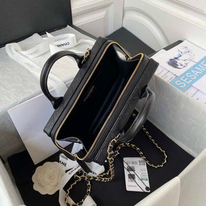 Chanel AS3345 Vanity Case Calfskin & Gold-Tone Metal Black - Default Title - View 7