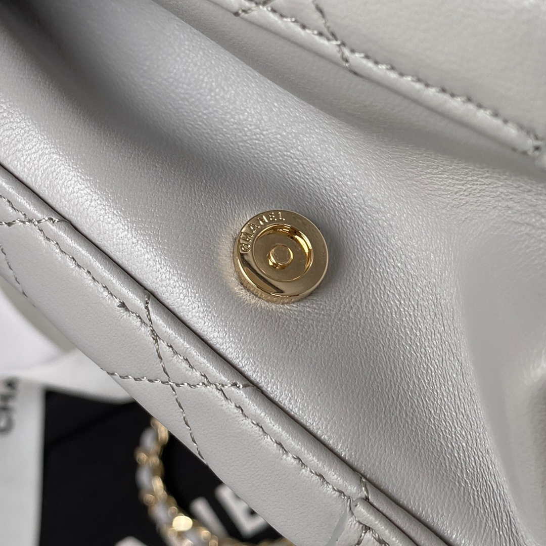 Chanel AS3345 Vanity Case Calfskin & Gold-Tone Metal Gray - Default Title - View 5