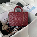 Chanel AS3345 Vanity Case Calfskin & Gold-Tone Metal Wine Red - Default Title - View 1