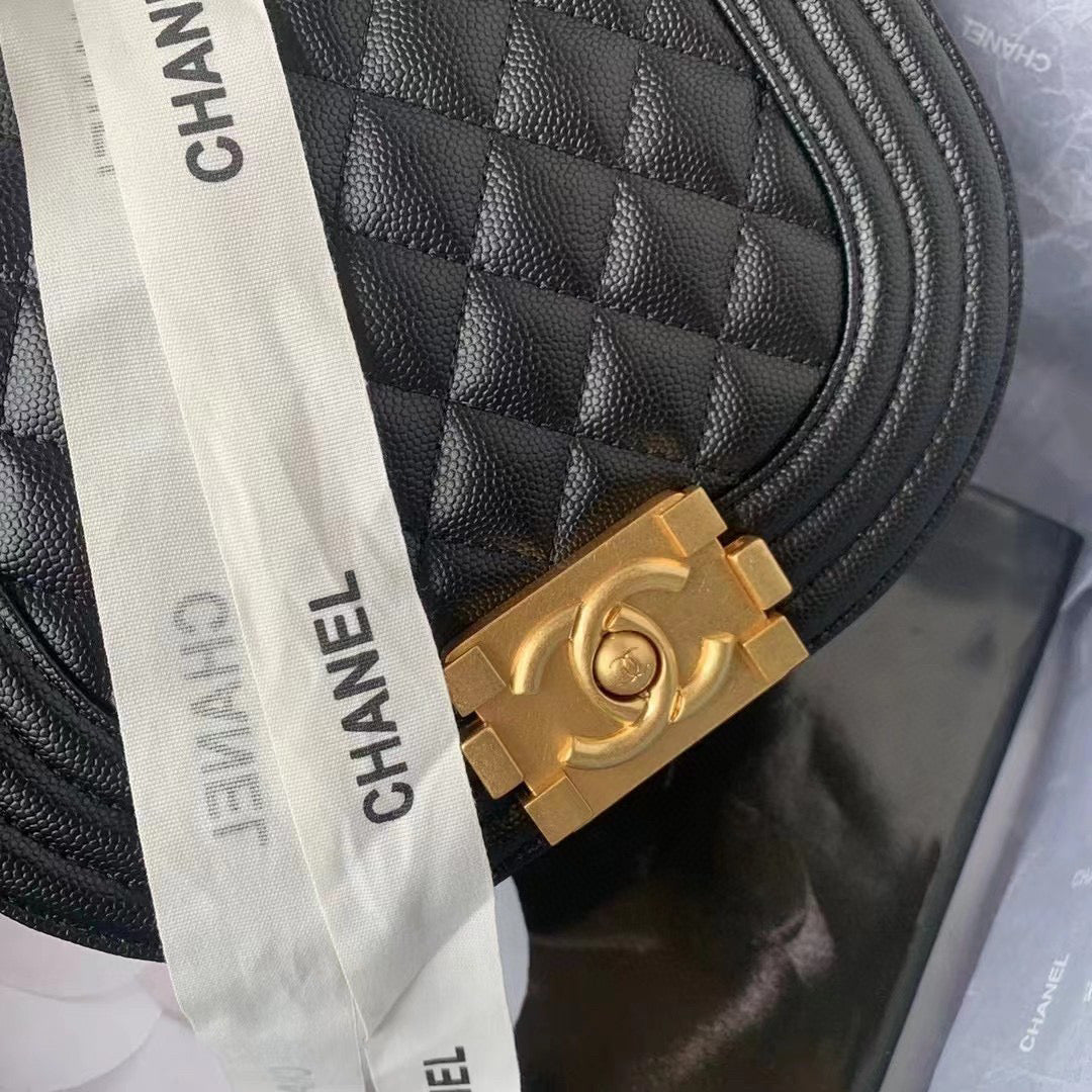Chanel Small BOY CHANEL Messenger Bag AS3350 Lambskin Black - Default Title - View 2