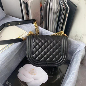 Chanel Small BOY CHANEL Messenger Bag AS3350 Lambskin Black - Default Title - View 5