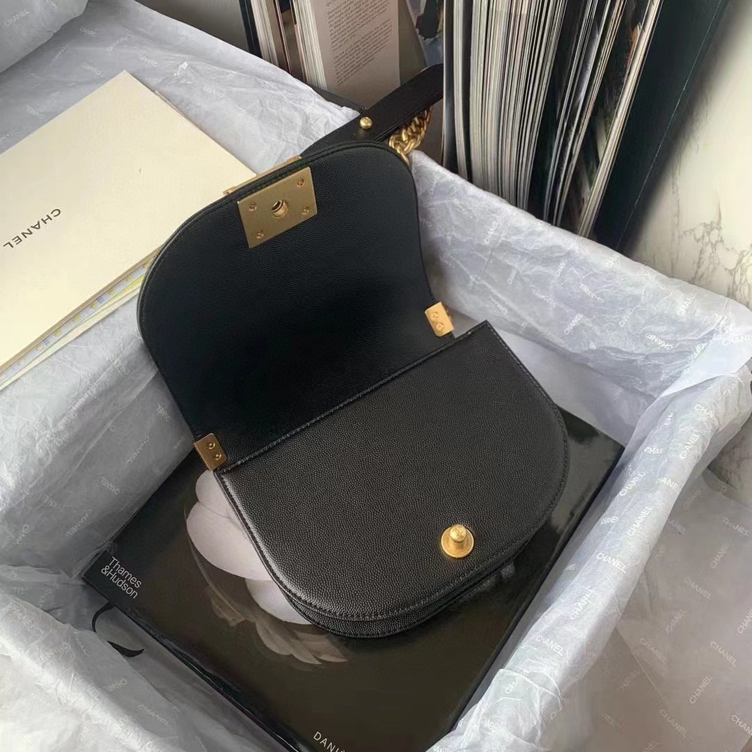 Chanel Small BOY CHANEL Messenger Bag AS3350 Lambskin Black - Default Title - View 6