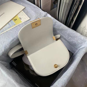 Chanel Small BOY CHANEL Messenger Bag AS3350 Lambskin White - Default Title - View 7
