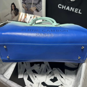 Chanel AS3351 Shopping Bag Shaded Calfskin & Silver-Tone Metal Blue & Light Blue - Default Title - View 6