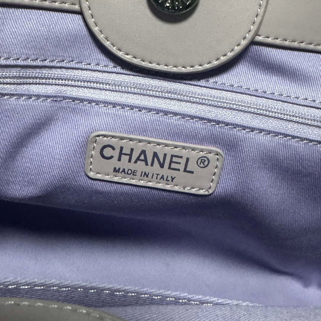 Chanel AS3351 Shopping Bag Shaded Calfskin & Silver-Tone Metal Purple & Light Pink