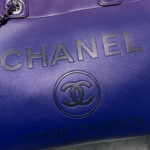 Chanel AS3351 Shopping Bag Shaded Calfskin & Silver-Tone Metal Purple, Blue & Dark Blue - Default Title - View 4