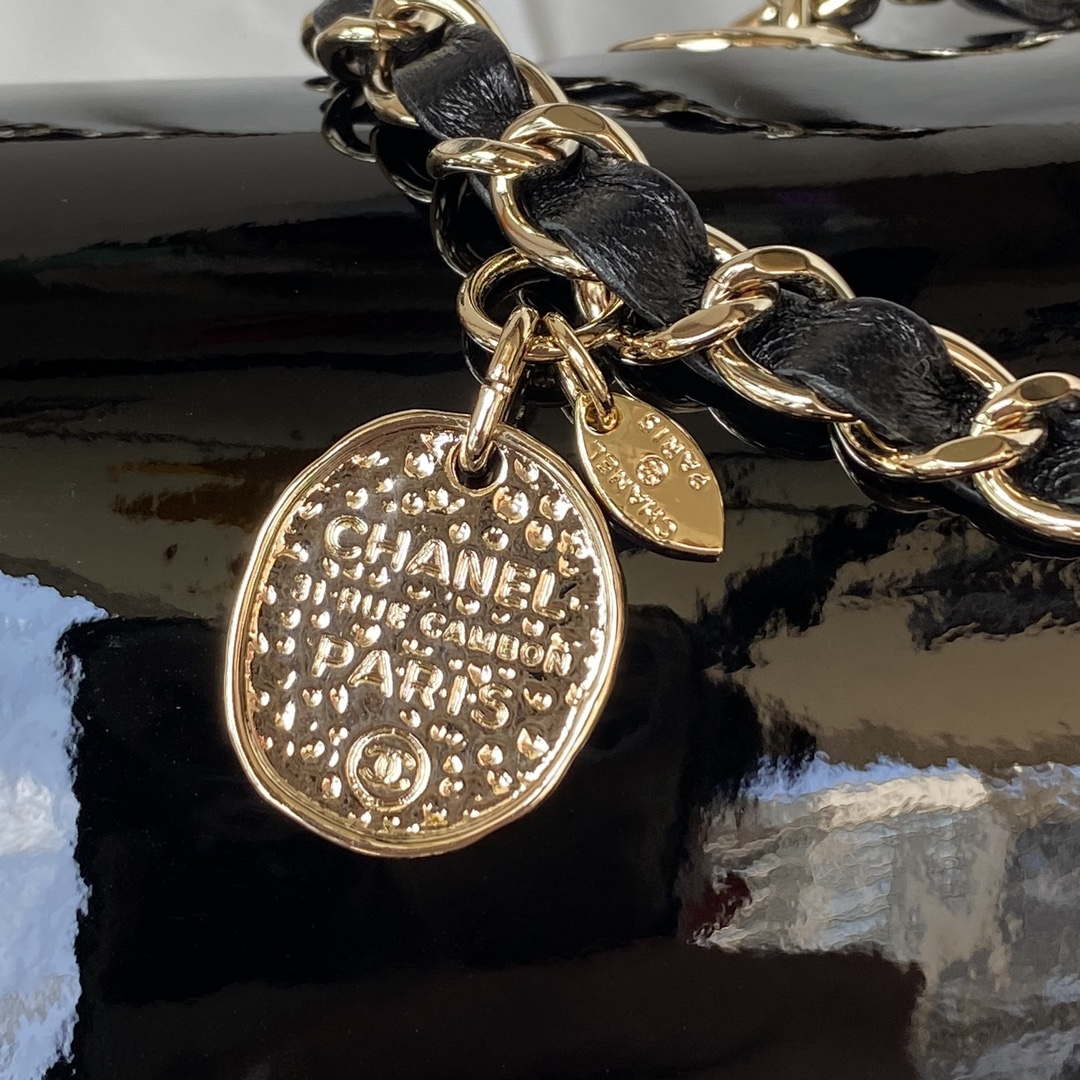 Chanel AS3356 Flap 23FW Patent leather Camellia Black - Default Title - View 4