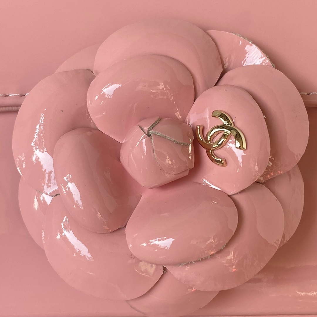 Chanel AS3356 Flap 23FW Patent leather Camellia Pink