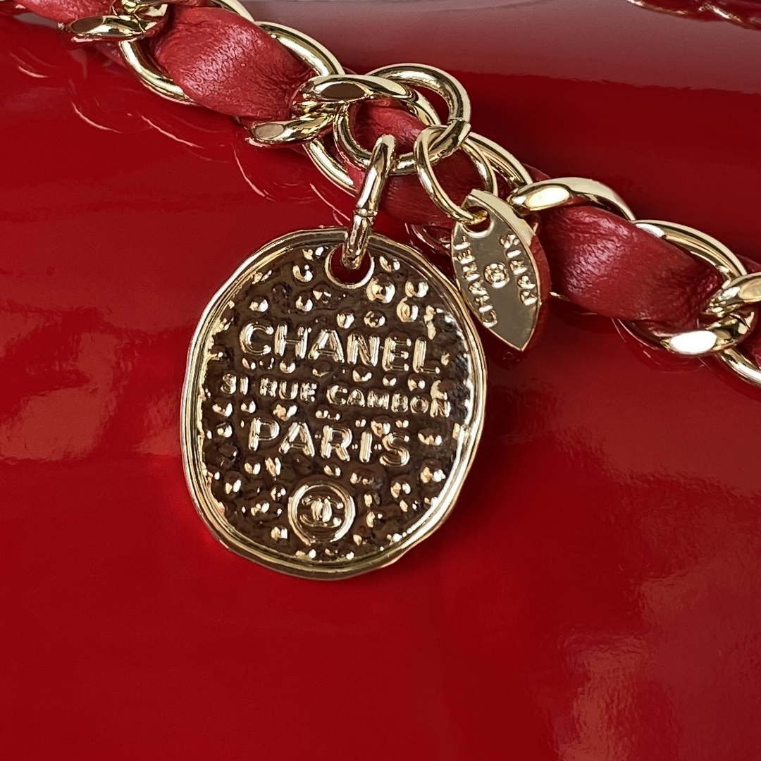 Chanel AS3356 Flap 23FW Patent leather Camellia Red - Default Title - View 4