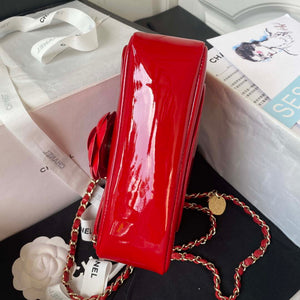 Chanel AS3356 Flap 23FW Patent leather Camellia Red - Default Title - View 5