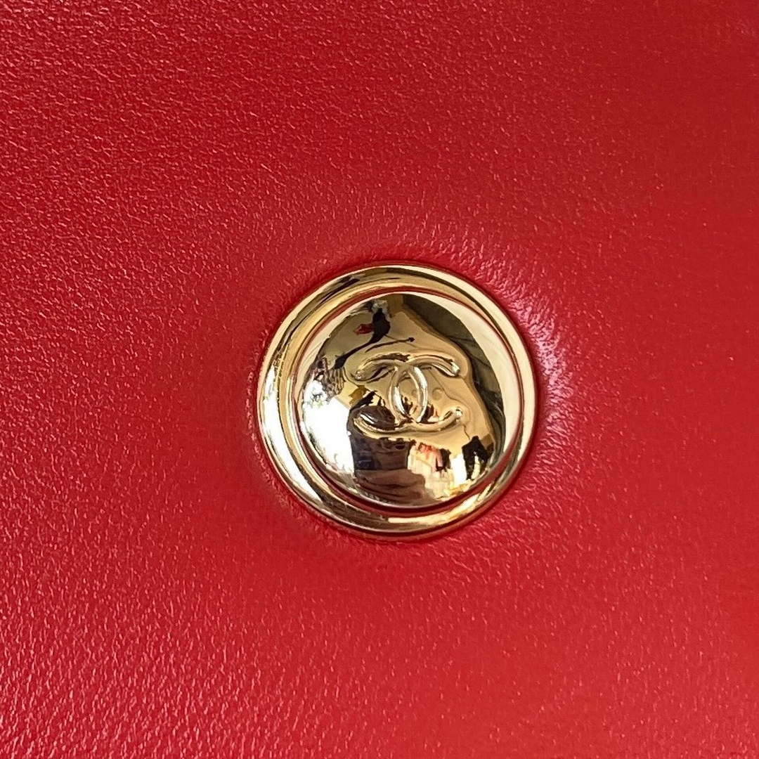 Chanel AS3356 Flap 23FW Patent leather Camellia Red - Default Title - View 9