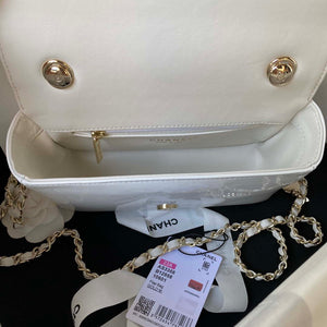 Chanel AS3356 Flap 23FW Patent leather Camellia White - Default Title - View 6