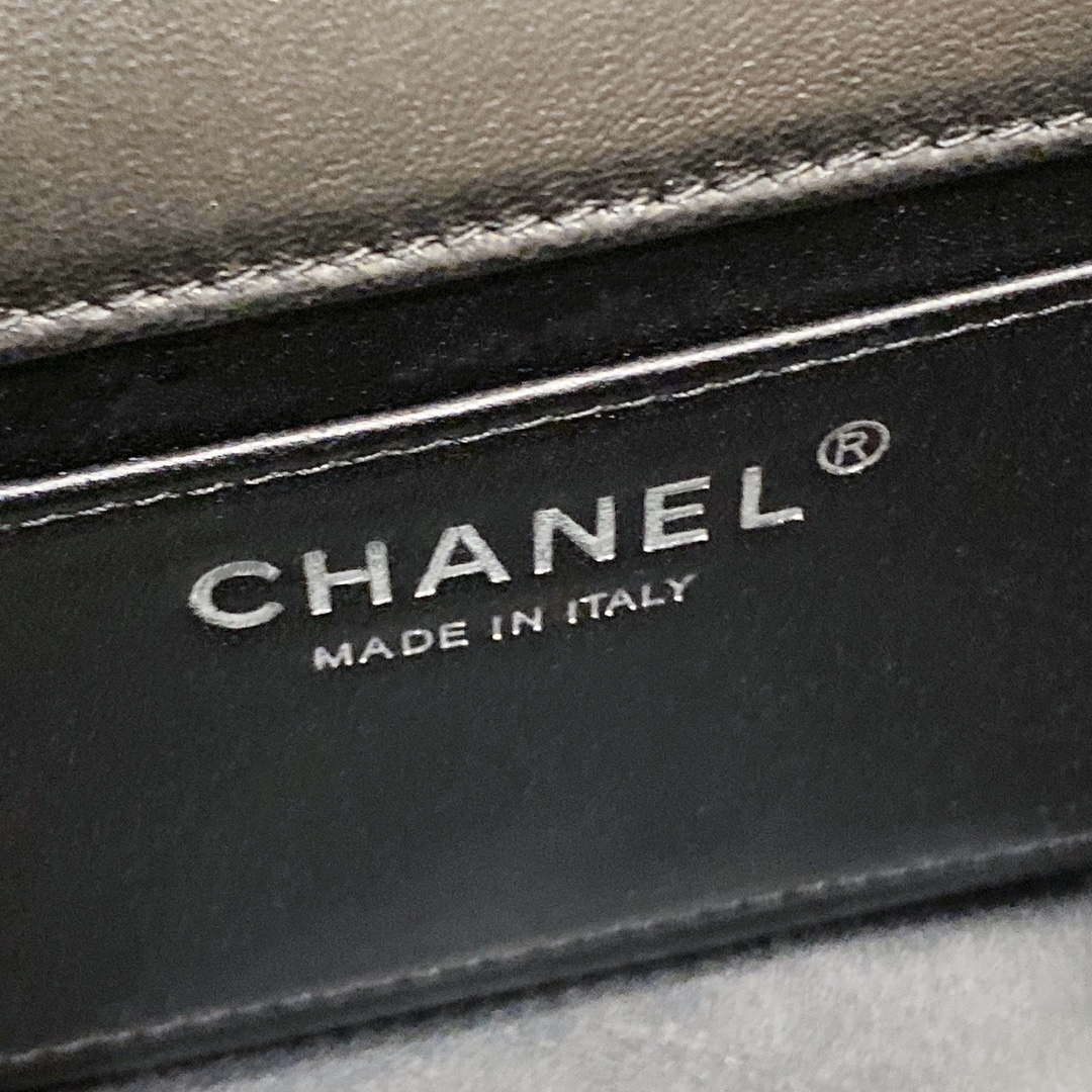 Chanel AS3356 Mini Flap 18cm Patent leather Camellia Black - Default Title - View 9