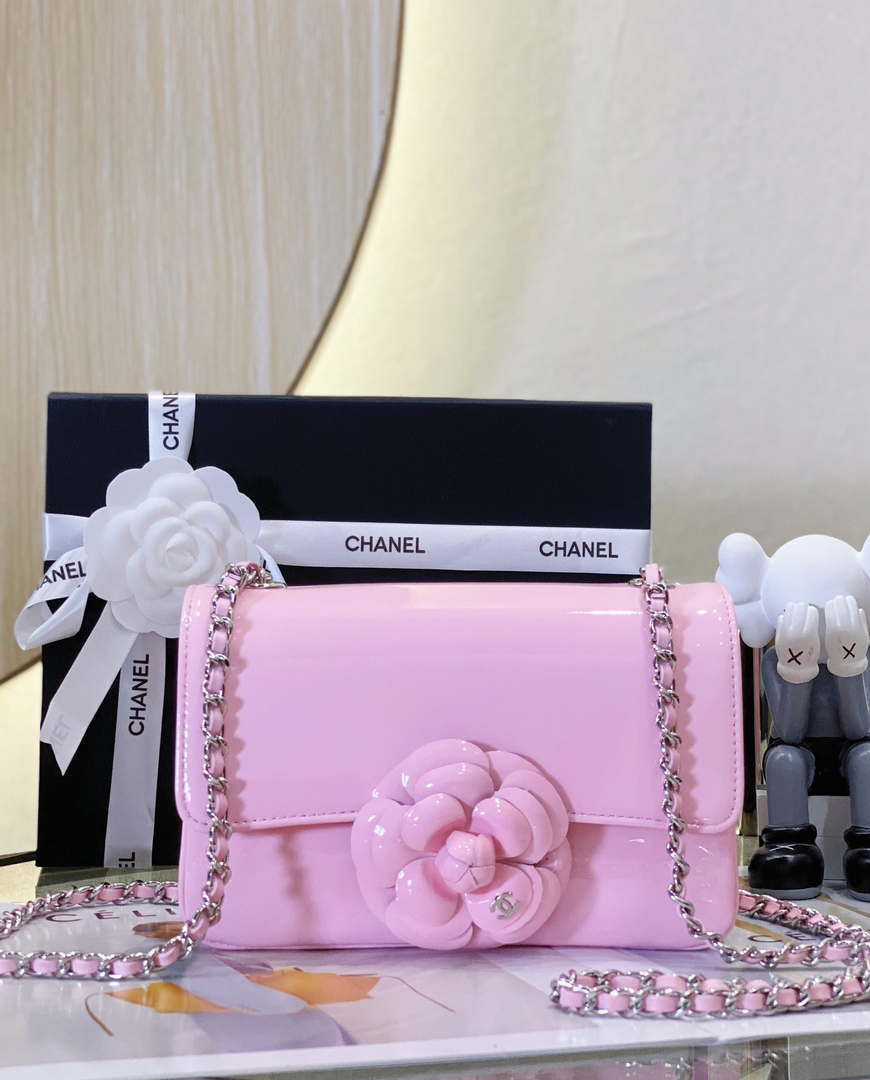 Chanel AS3356 Mini Flap 18cm Patent leather Camellia Pink - Default Title - View 2