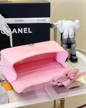 Chanel AS3356 Mini Flap 18cm Patent leather Camellia Pink - Default Title - View 7