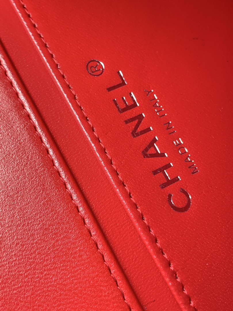 Chanel AS3356 Mini Flap 18cm Patent leather Camellia Red
