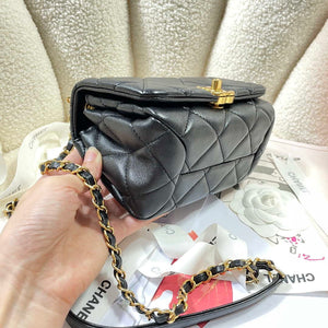 Chanel AS3365 Mini Flap Bag 17cm Lambskin Black - Default Title - View 3