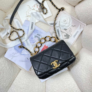 Chanel AS3365 Mini Flap Bag 17cm Lambskin Black - Default Title - View 5