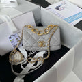 Chanel AS3365 Mini Flap Bag 17cm Lambskin Gray - Default Title - View 1