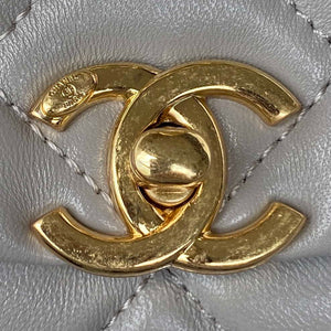 Chanel AS3365 Mini Flap Bag 17cm Lambskin Gray - Default Title - View 3