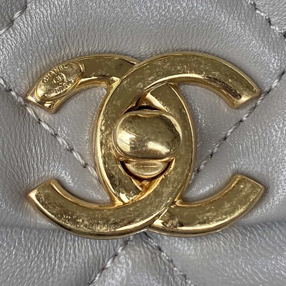 Chanel AS3365 Mini Flap Bag 17cm Lambskin Gray