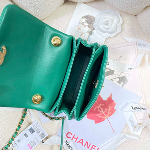 Chanel AS3365 Mini Flap Bag 17cm Lambskin Green - Default Title - View 8