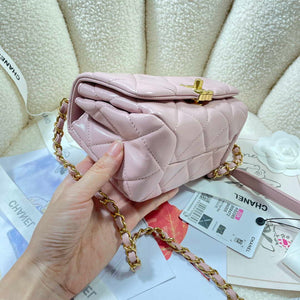 Chanel AS3365 Mini Flap Bag 17cm Lambskin Pink - Default Title - View 3
