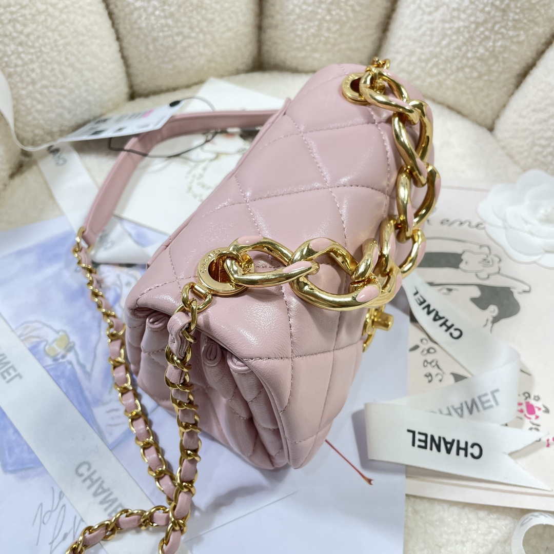 Chanel AS3365 Mini Flap Bag 17cm Lambskin Pink - Default Title - View 4