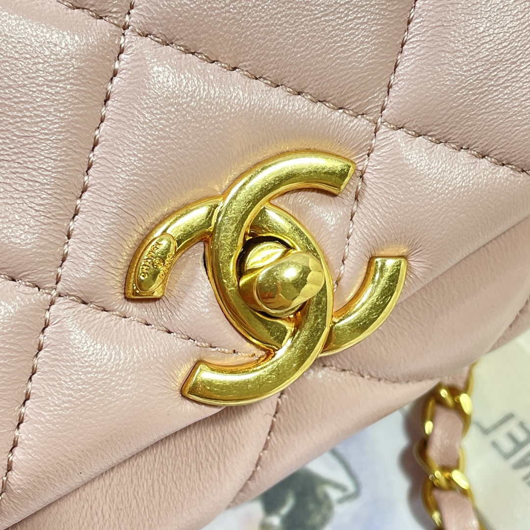 Chanel AS3365 Mini Flap Bag 17cm Lambskin Pink - Default Title - View 7