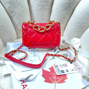 Chanel AS3365 Mini Flap Bag 17cm Lambskin Red - Default Title - View 2