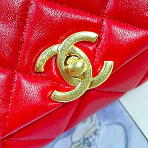 Chanel AS3365 Mini Flap Bag 17cm Lambskin Red - Default Title - View 7