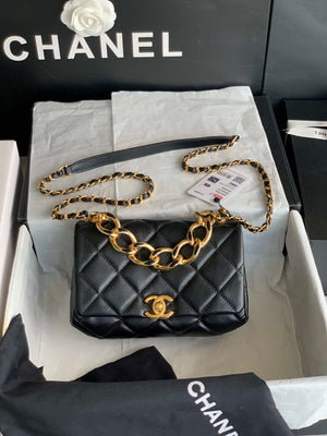 Chanel AS3366 Flap Bag 20cm Lambskin Black - Default Title - View 2