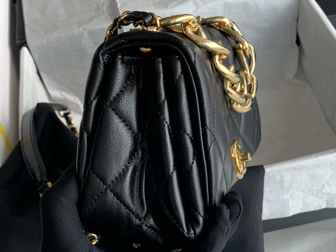 Chanel AS3366 Flap Bag 20cm Lambskin Black - Default Title - View 4
