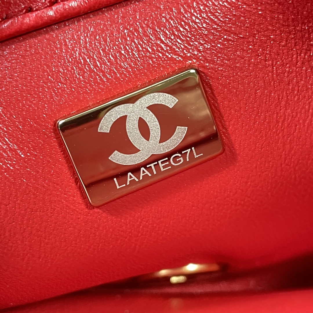Chanel AS3366 Flap Bag 20cm Lambskin Red