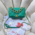 Chanel AS3366 Flap Bag 20cm Lambskin Green - Default Title - View 1