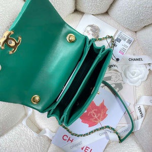 Chanel AS3366 Flap Bag 20cm Lambskin Green - Default Title - View 8