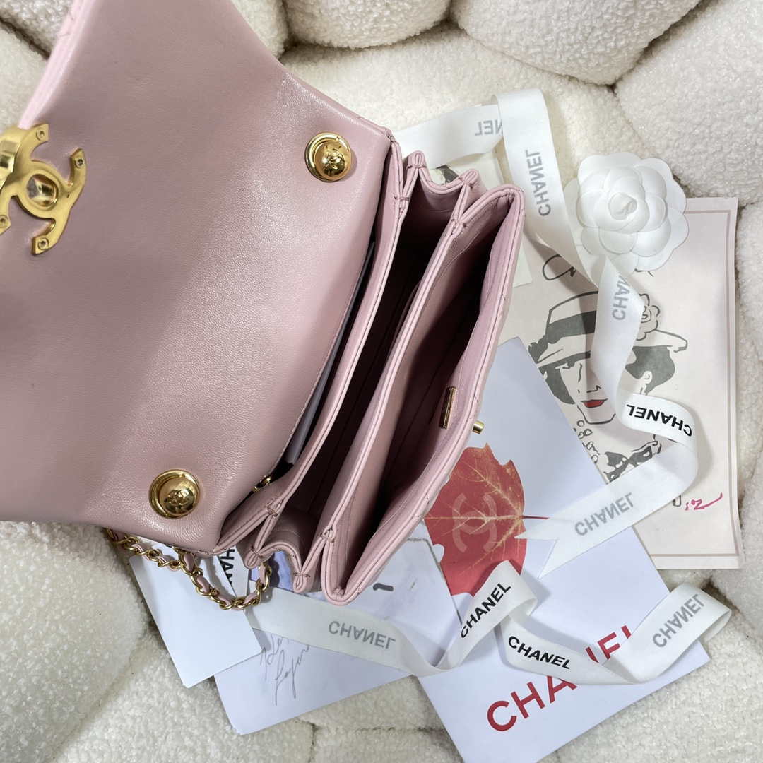 Chanel AS3366 Flap Bag 20cm Lambskin Pink - Default Title - View 8