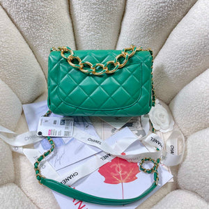 Chanel AS3367 Large Flap Bag 23cm Lambskin Green - Default Title - View 2