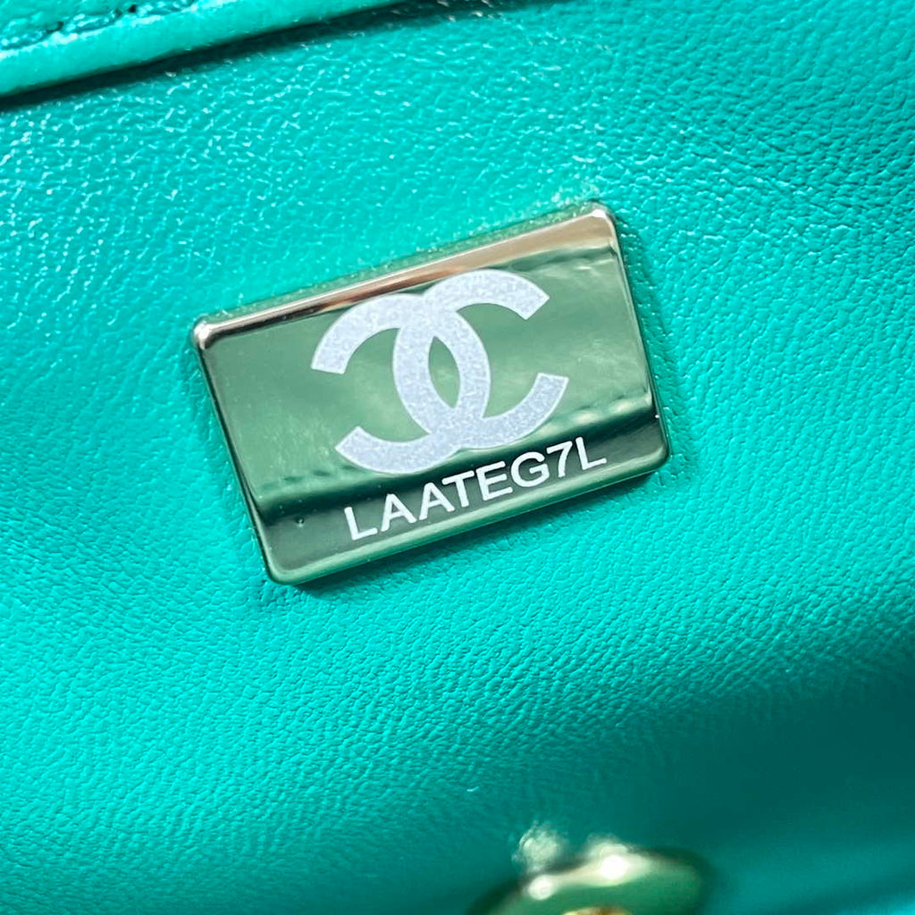 Chanel AS3367 Large Flap Bag 23cm Lambskin Green