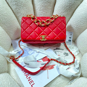 Chanel AS3367 Large Flap Bag 23cm Lambskin Red - Default Title - View 1