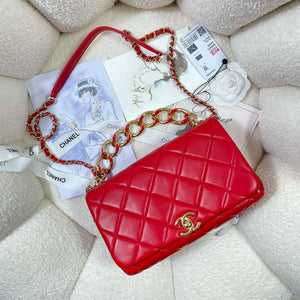 Chanel AS3367 Large Flap Bag 23cm Lambskin Red - Default Title - View 5