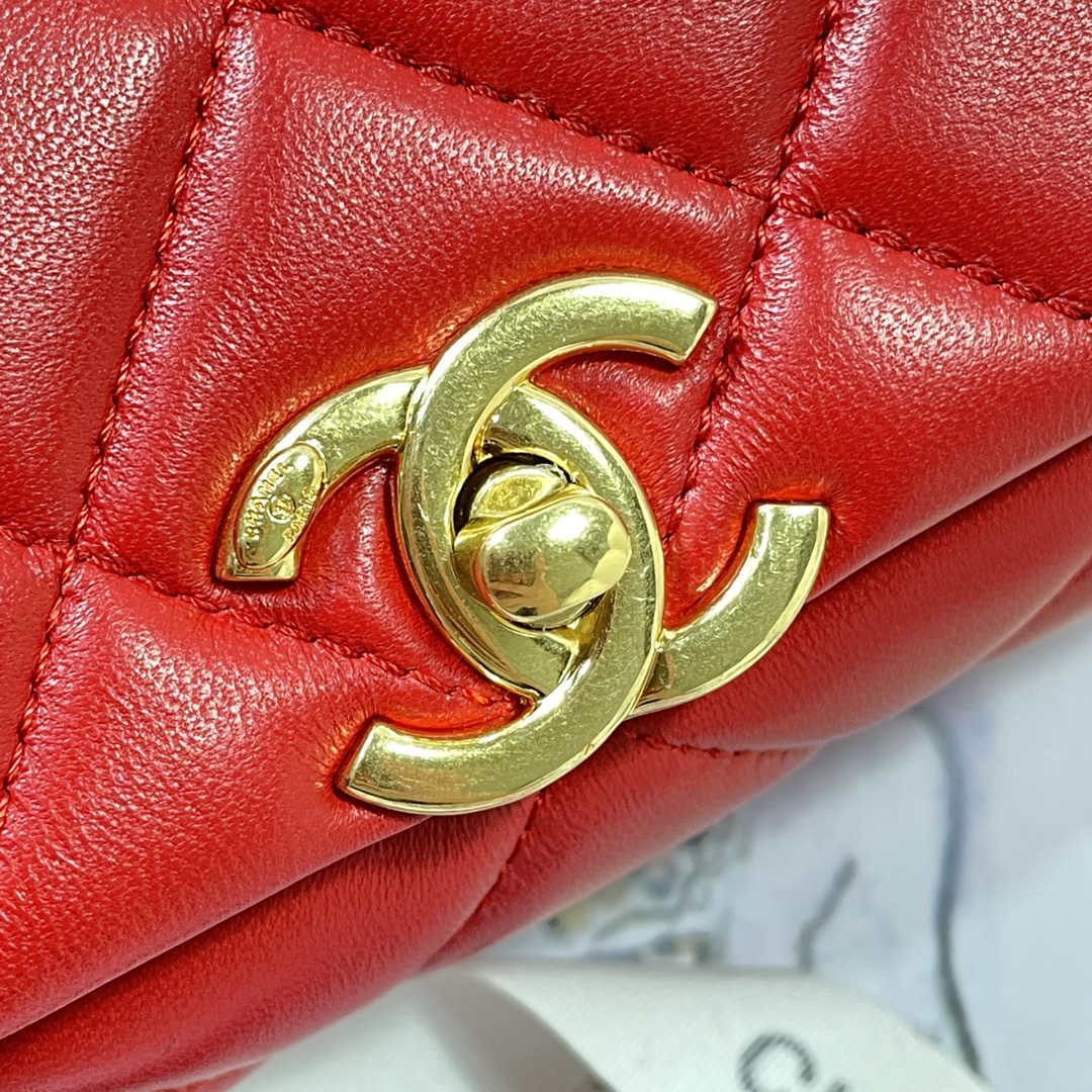 Chanel AS3367 Large Flap Bag 23cm Lambskin Red - Default Title - View 7