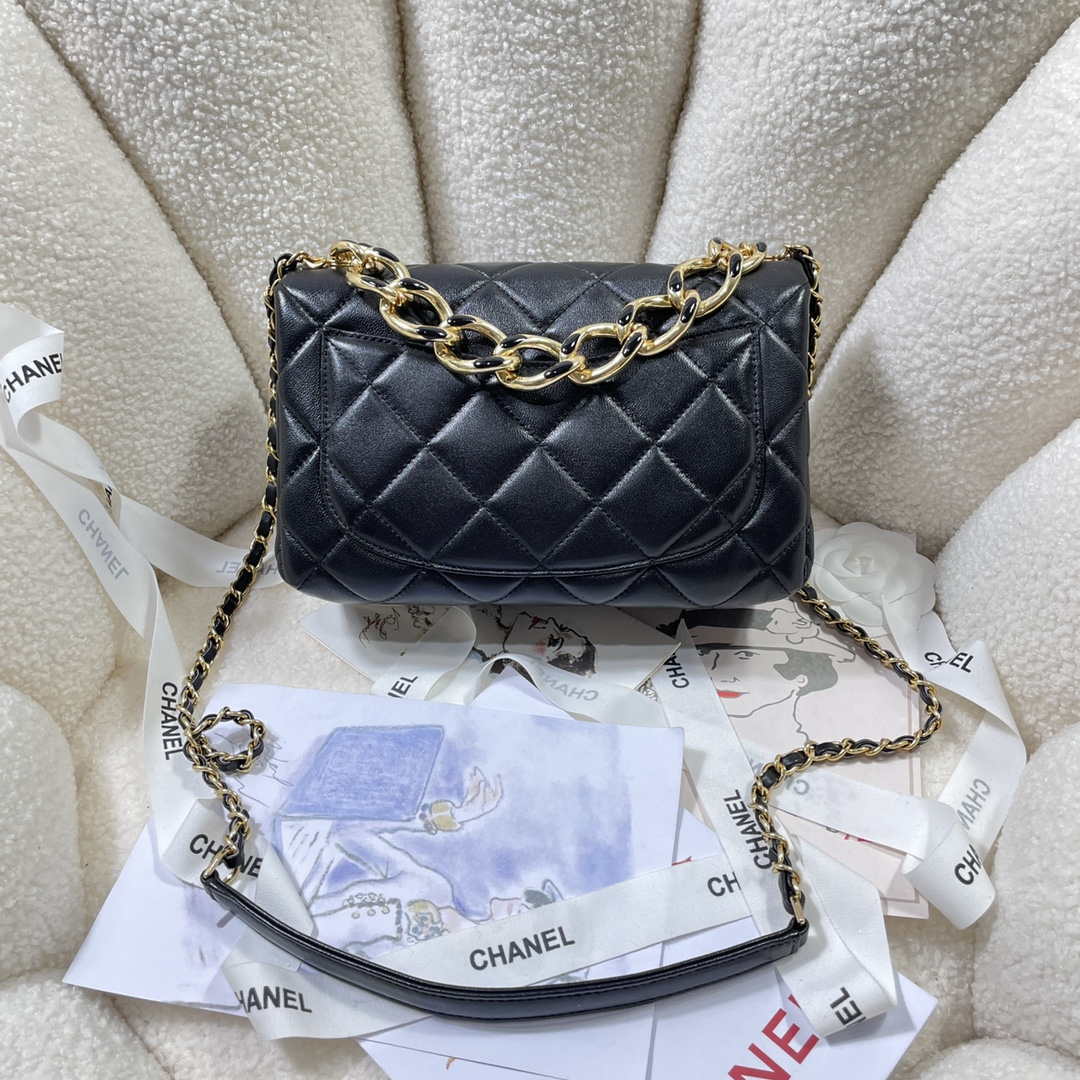 Chanel AS3367 Large Flap Bag 23cm Lambskin Black