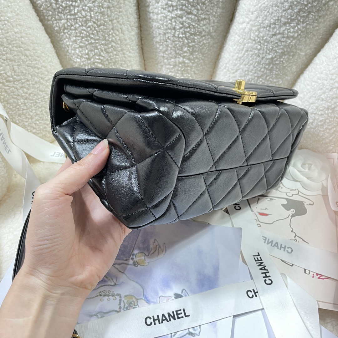 Chanel AS3367 Large Flap Bag 23cm Lambskin Black