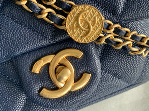 Chanel Mini Flap Bag Shiny Calfskin Gold-Tone Metal AS3368 Navy Blue - Default Title - View 3