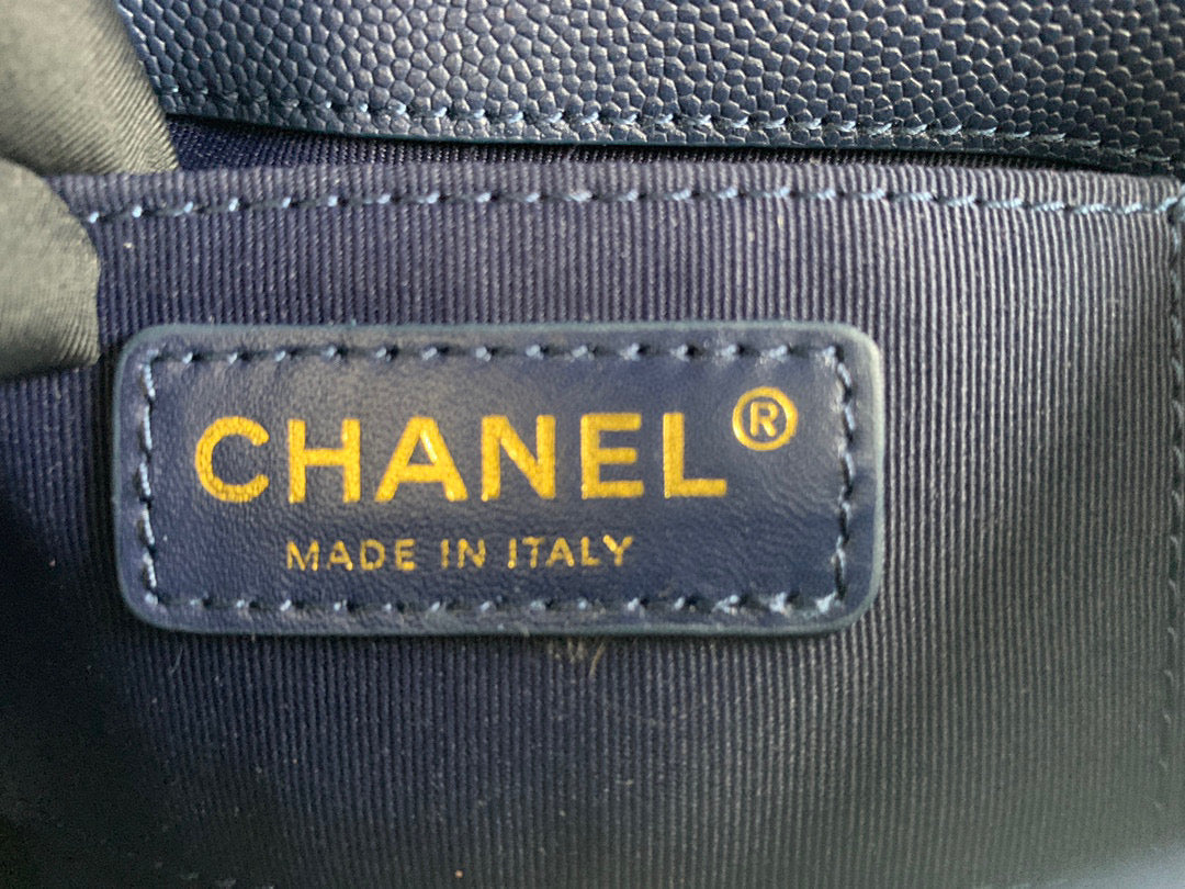 Chanel Mini Flap Bag Shiny Calfskin Gold-Tone Metal AS3368 Navy Blue - Default Title - View 8